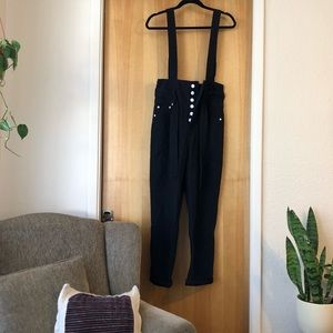 Black overall pants